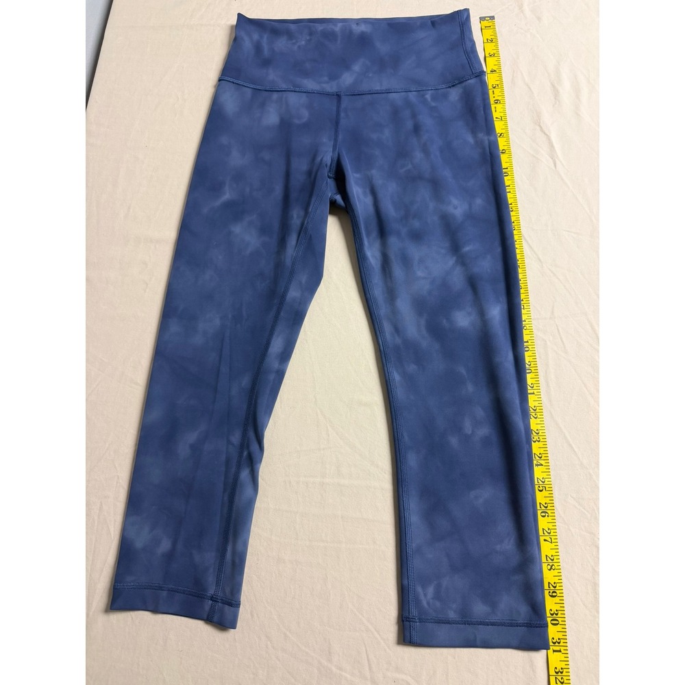 Lululemon High Rise Crop Leggings Blue Cloud Wash Tie Dye Yoga Pants 21 Inseam - Picture 2 of 6